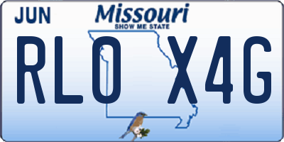 MO license plate RL0X4G