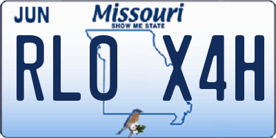 MO license plate RL0X4H