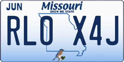 MO license plate RL0X4J