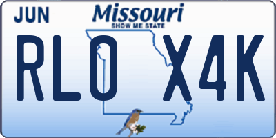 MO license plate RL0X4K