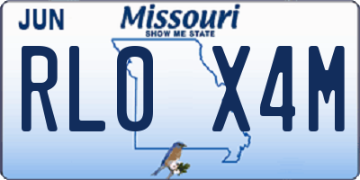 MO license plate RL0X4M