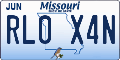 MO license plate RL0X4N