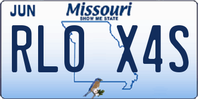 MO license plate RL0X4S