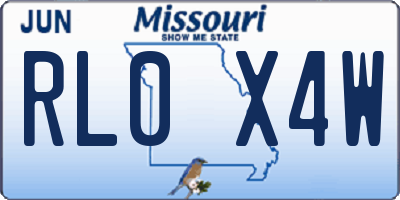 MO license plate RL0X4W