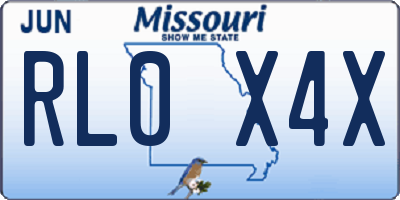 MO license plate RL0X4X