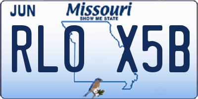 MO license plate RL0X5B
