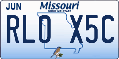 MO license plate RL0X5C