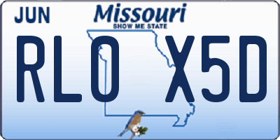 MO license plate RL0X5D