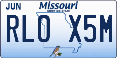 MO license plate RL0X5M
