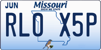 MO license plate RL0X5P