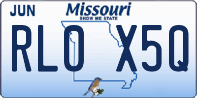MO license plate RL0X5Q