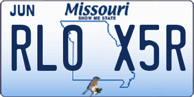 MO license plate RL0X5R
