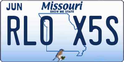 MO license plate RL0X5S