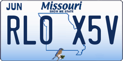 MO license plate RL0X5V