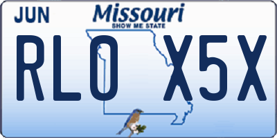 MO license plate RL0X5X