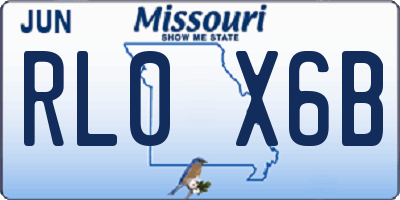 MO license plate RL0X6B