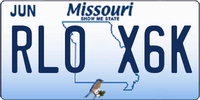 MO license plate RL0X6K