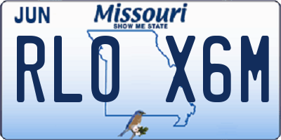 MO license plate RL0X6M