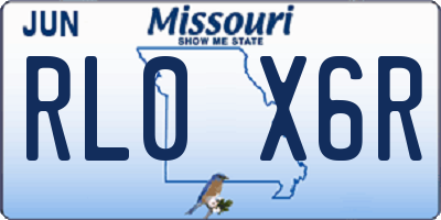 MO license plate RL0X6R