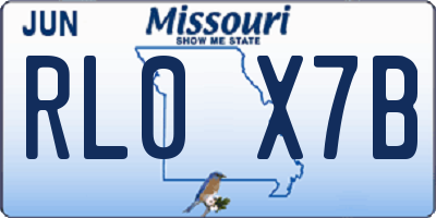 MO license plate RL0X7B