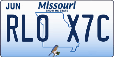 MO license plate RL0X7C