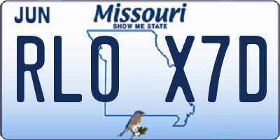 MO license plate RL0X7D