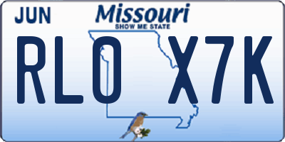MO license plate RL0X7K