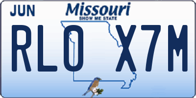 MO license plate RL0X7M
