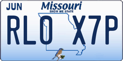 MO license plate RL0X7P