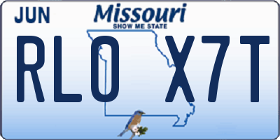 MO license plate RL0X7T