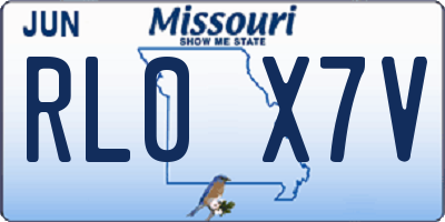 MO license plate RL0X7V