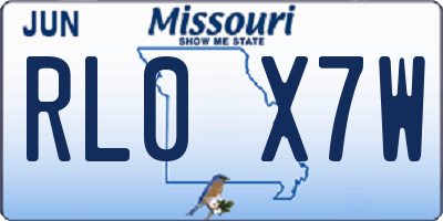 MO license plate RL0X7W
