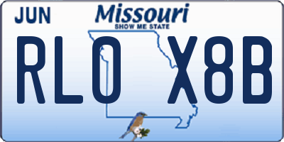 MO license plate RL0X8B
