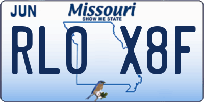 MO license plate RL0X8F