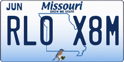 MO license plate RL0X8M