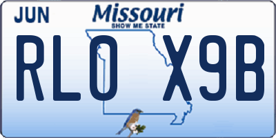 MO license plate RL0X9B