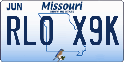 MO license plate RL0X9K