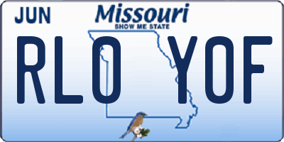 MO license plate RL0Y0F