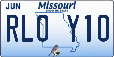 MO license plate RL0Y1O