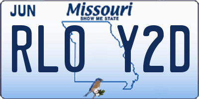 MO license plate RL0Y2D