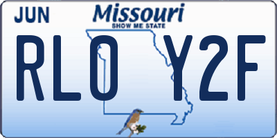 MO license plate RL0Y2F