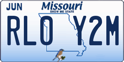 MO license plate RL0Y2M
