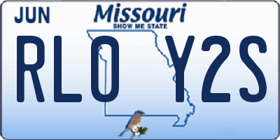 MO license plate RL0Y2S