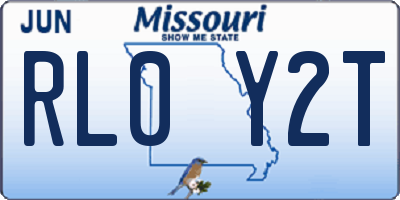 MO license plate RL0Y2T