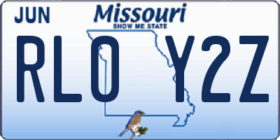 MO license plate RL0Y2Z