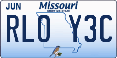 MO license plate RL0Y3C
