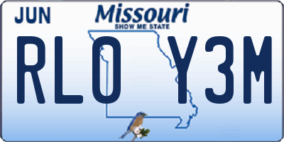 MO license plate RL0Y3M