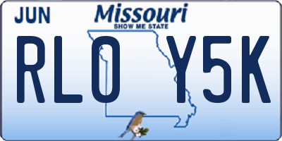 MO license plate RL0Y5K