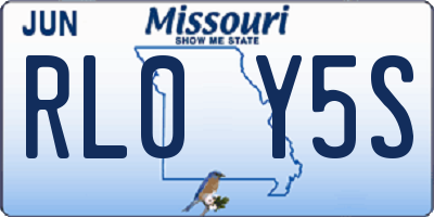 MO license plate RL0Y5S