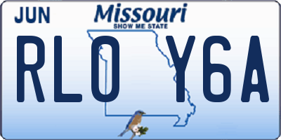 MO license plate RL0Y6A